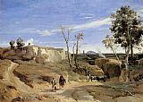 Jean-baptiste-camille Corot Canvas Paintings - La Cervara, the Roman Countryside